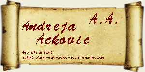 Andreja Acković vizit kartica